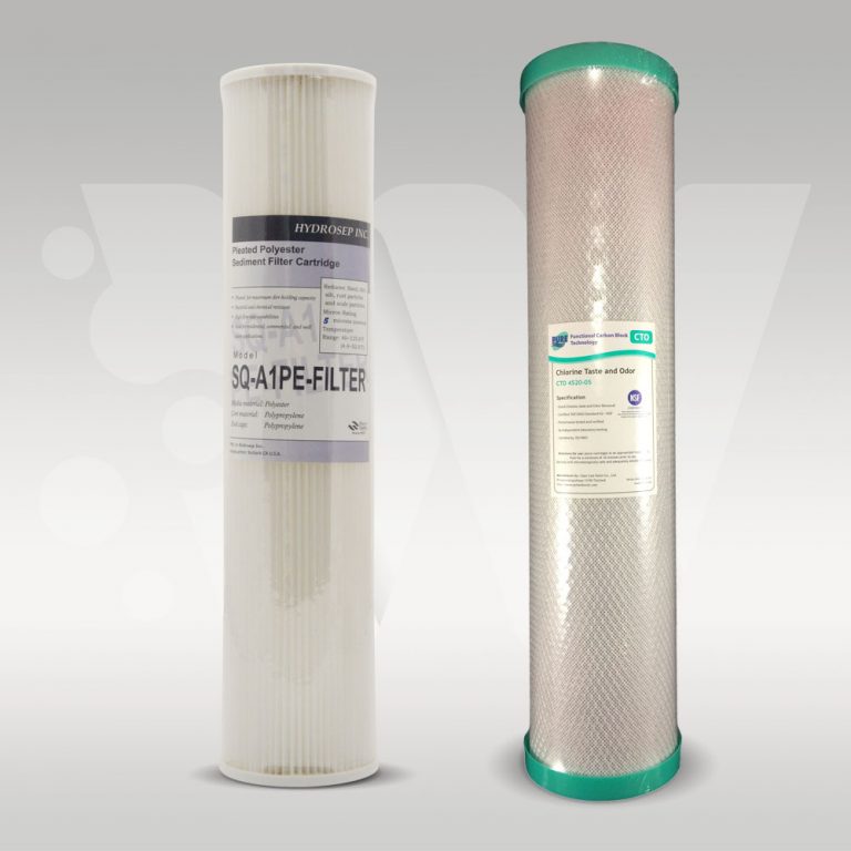 Standard Town Water & Tank Water Chlorine and Sediment Removal - Twin Filter Set - 20" X 4.5"