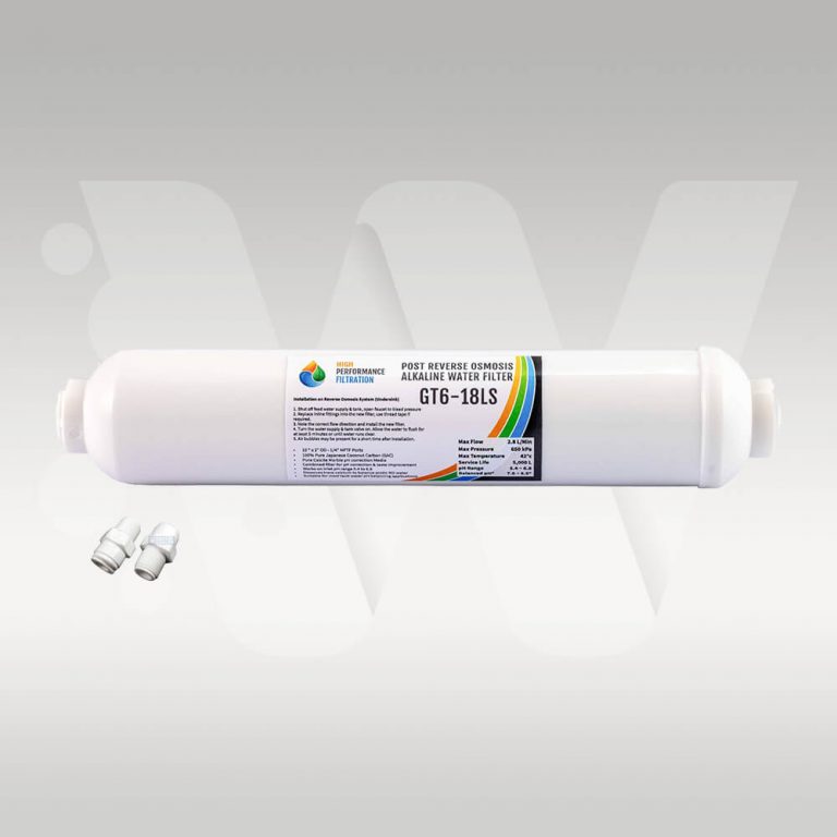 Inline Calcite Alkaline Carbon Water Filter With 1/4" Connections