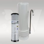 Sigle benchtop water filter 10" x 2.5" to remove chlorine with tap.