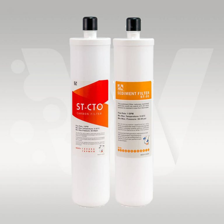Quick Change Twist Fit 1 Micron Sediment & 5 Micron Carbon Block Replacement Water Filter Pack