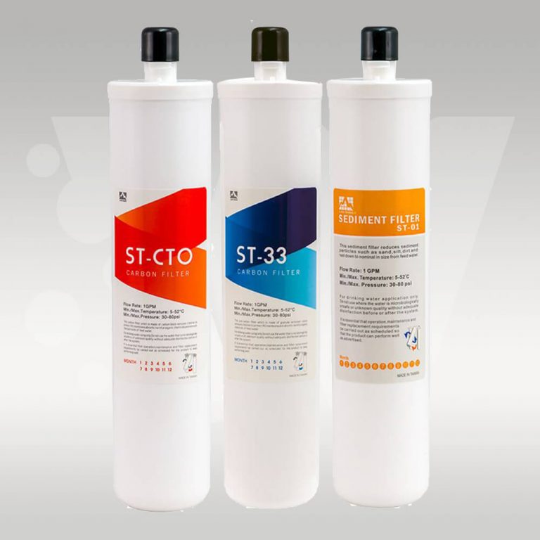Quick Change Twist Fit 1 Micron Sediment, 5 Micron Carbon Block & GAC Replacement Water Filter Pack