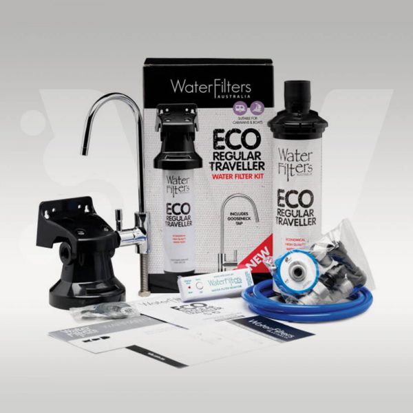 Hiflow undersink water filter system for caravan or RV.