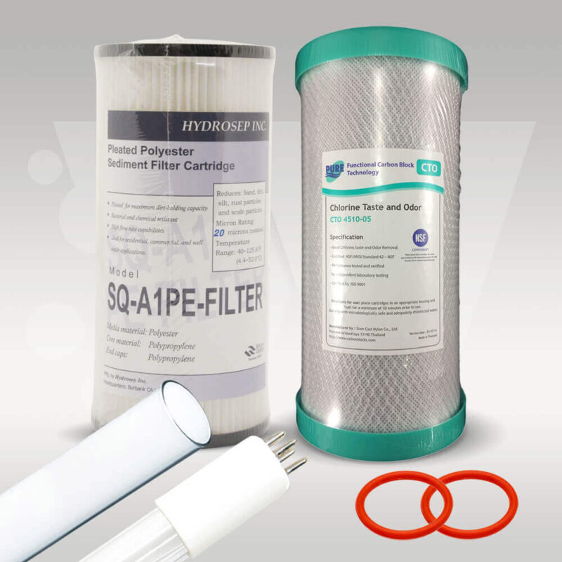 Puretec Hybrid G6 or R1 Service Kit including sediment filter, carbon filter and UV kit.